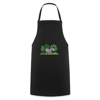 âne forêt cheval mulet amant animal - Tablier de cuisine - noir - Devant - AI Model Male 185 dark (185cm)