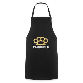 Zahngold | Schlagring, Mafia, lustige Sprüche - Kochschürze - Schwarz - Vorne - AI Model Male 185 dark (185cm)