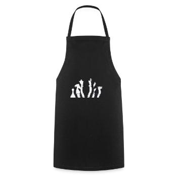 Chess pieces lineup - Cooking Apron - black - Front - AI Model Male 185 dark (185cm)