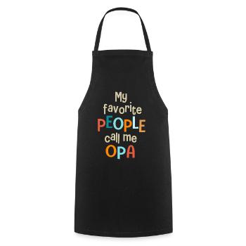 mes personnes péréféres m appellent opa grand-père - Tablier de cuisine - noir - Devant - AI Model Male 185 dark (185cm)