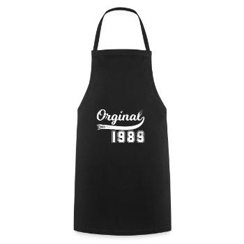 Vintage Original since 1989 Birthday Retro - Cooking Apron - black - Front - AI Model Male 185 dark (185cm)