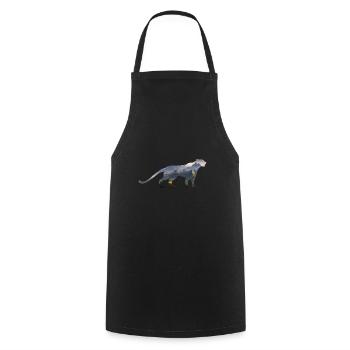 Snow leopard - Cooking Apron - black - Front - AI Model Male 185 dark (185cm)