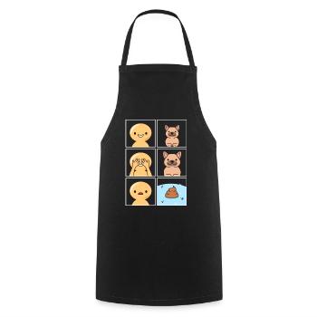 Dog Poop Design for Dog Owners - Cooking Apron - black - Front - AI Model Male 185 dark (185cm)