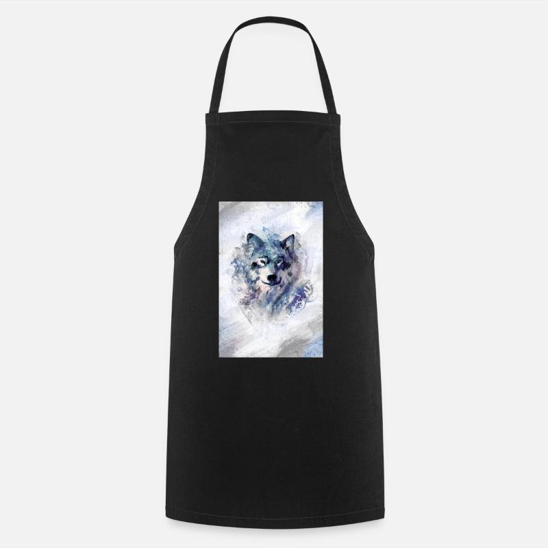 Wolf dans la tempête grey version - Tablier de cuisine - noir