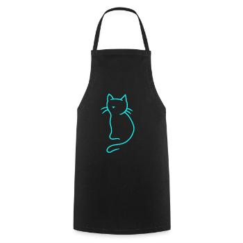 Chaton Chaton Chats Animaux domestiques Chat Miaou - Tablier de cuisine - noir - Devant - AI Model Male 185 dark (185cm)