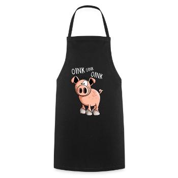 Kleines Oink Schwein - Comic - Schweine - Tiere - Kochschürze - Schwarz - Vorne - AI Model Male 185 dark (185cm)