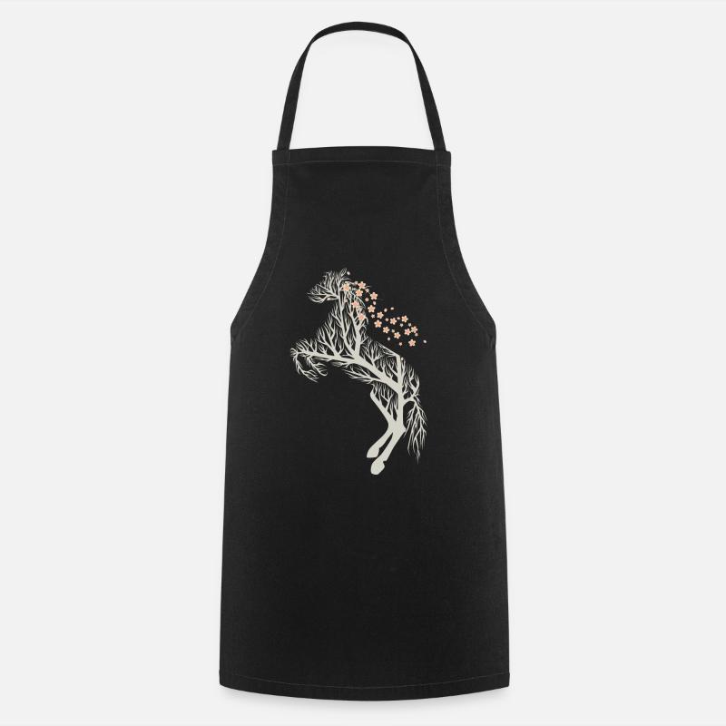 Fleurs de cerisier de cheval - Tablier de cuisine - noir