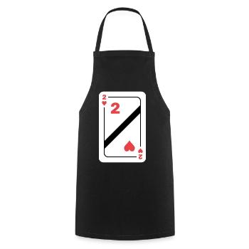 Heart Two Playing Card Poker Card - Cooking Apron - black - Front - AI Model Male 185 dark (185cm)