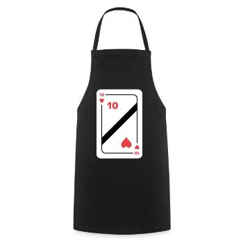 Herz Zehn Spielkarte Pokerkarte - Kochschürze - Schwarz - Vorne - AI Model Male 185 dark (185cm)