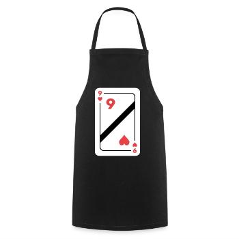 Heart Nine Playing Card Poker Card - Tablier de cuisine - noir - Devant - AI Model Male 185 dark (185cm)
