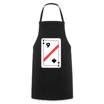Pik Neun Spielkarte Pokerkarte - Kochschürze - Schwarz - Vorne - AI Model Male 185 dark (185cm)