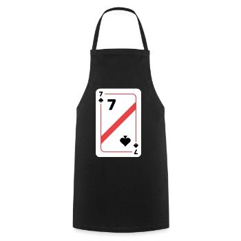 Pik Sieben Spielkarte Pokerkarte - Kochschürze - Schwarz - Vorne - AI Model Male 185 dark (185cm)