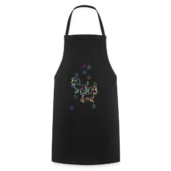 Dogs Colorful Retro Colorful Kids Baby Pets - Cooking Apron - black - Front - AI Model Male 185 dark (185cm)