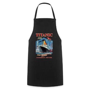 TITANIC SPIRIT creation Louis RUNEMBERG © Adagp - Cooking Apron - black - Front - AI Model Male 185 dark (185cm)
