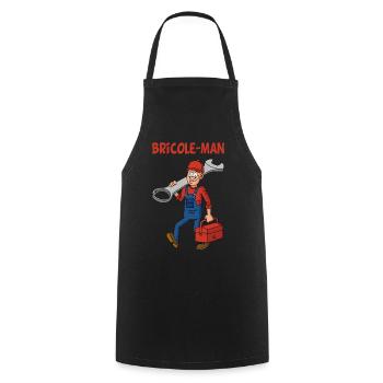 Bricole-man - Tablier de cuisine - noir - Devant - AI Model Male 185 dark (185cm)