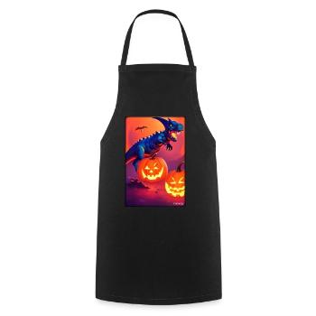 Halloween Dinosaur Pumpkin - Cooking Apron - black - Front - AI Model Male 185 dark (185cm)