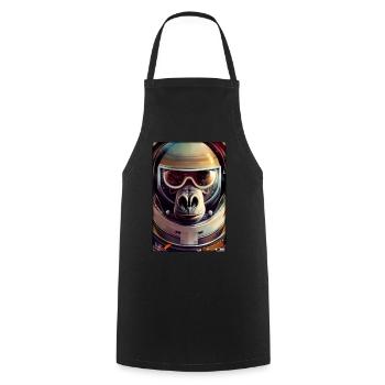Monkey Animal Astronaut Space Space Universe 3 - Cooking Apron - black - Front - AI Model Male 185 dark (185cm)