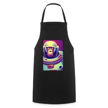 Monkey Animal Astronaut Space Space Universe 8 - Cooking Apron - black - Front - AI Model Male 185 dark (185cm)