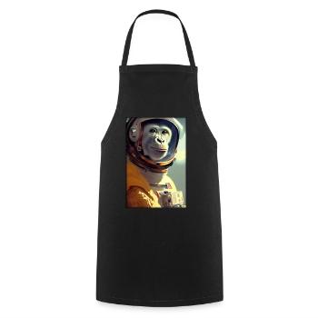 Monkey Animal Astronaut Space Space Universe 1 - Cooking Apron - black - Front - AI Model Male 185 dark (185cm)