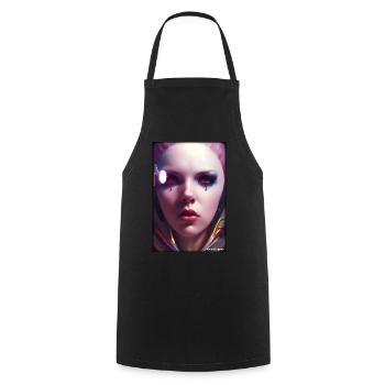 Cyber Goth Woman Future Technology Science - Cooking Apron - black - Front - AI Model Male 185 dark (185cm)