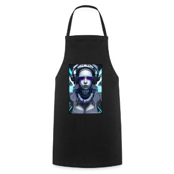 Cyber Goth Woman Future Technology Science - Cooking Apron - black - Front - AI Model Male 185 dark (185cm)