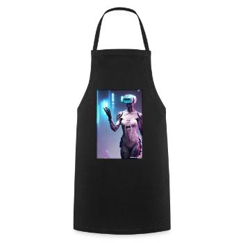 Robot Future Science Sci-Fi Machine - Cooking Apron - black - Front - AI Model Male 185 dark (185cm)