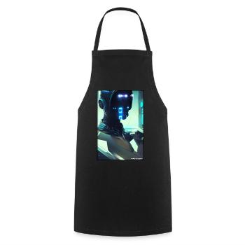 Robot Future Science Sci-Fi Machine - Cooking Apron - black - Front - AI Model Male 185 dark (185cm)