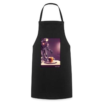 Robot Coffee Future Science Machine - Cooking Apron - black - Front - AI Model Male 185 dark (185cm)