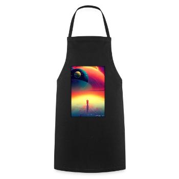 Galaxy Cosmos Universe Solar System Astronaut - Cooking Apron - black - Front - AI Model Male 185 dark (185cm)