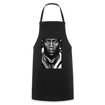 Cyborg Man Future Sci-Fi Machine Technology - Tablier de cuisine - noir - Devant - AI Model Male 185 dark (185cm)