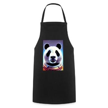 Pandabär Panda Astronaut Zukunft Sci-Fi Technik - Kochschürze - Schwarz - Vorne - AI Model Male 185 dark (185cm)