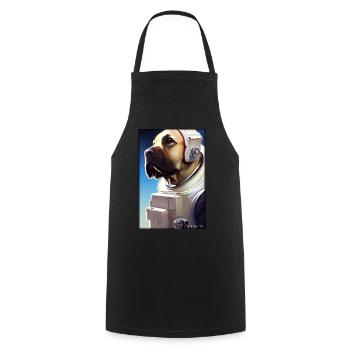 Dog Pet Astronaut Future Sci-Fi Technology - Cooking Apron - black - Front - AI Model Male 185 dark (185cm)