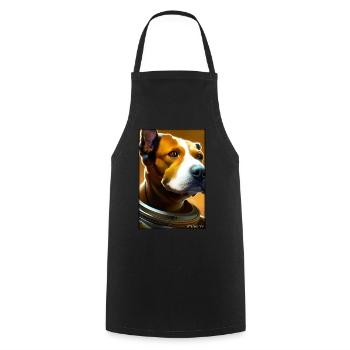 Dog Pet Astronaut Future Sci-Fi Technology - Cooking Apron - black - Front - AI Model Male 185 dark (185cm)