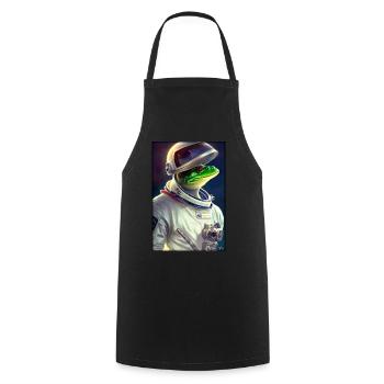 Frog Amphibian Astronaut Future Sci-Fi Technology - Cooking Apron - black - Front - AI Model Male 185 dark (185cm)
