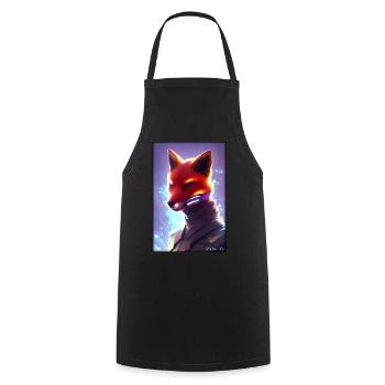 Fox Wildlife Cyber Neon Punk Future Sci-Fi - Cooking Apron - black - Front - AI Model Male 185 dark (185cm)
