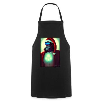 Santa Claus Christmas Future Cyber Neon Punk - Cooking Apron - black - Front - AI Model Male 185 dark (185cm)
