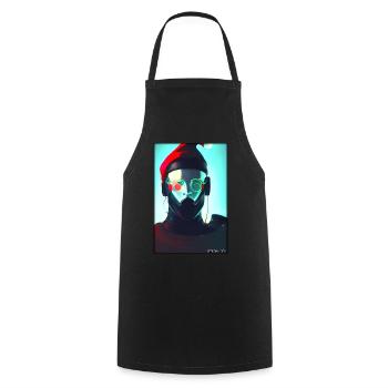 Weihnachtsmann Weihnachten Zukunft Cyber Neon Punk - Kochschürze - Schwarz - Vorne - AI Model Male 185 dark (185cm)