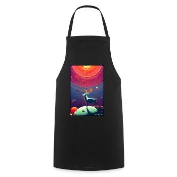 Reindeer Christmas Space Galaxy Universe Map - Cooking Apron - black - Front - AI Model Male 185 dark (185cm)