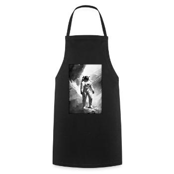 Astronaut Future Sci-Fi Technology - Cooking Apron - black - Front - AI Model Male 185 dark (185cm)