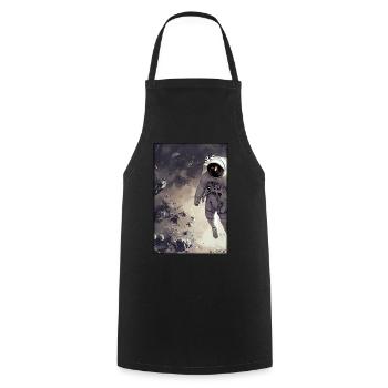 Astronaut Future Sci-Fi Technology - Cooking Apron - black - Front - AI Model Male 185 dark (185cm)