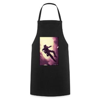 Astronaut Future Sci-Fi Technology - Cooking Apron - black - Front - AI Model Male 185 dark (185cm)