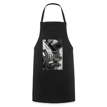 Astronaut Future Sci-Fi Technology - Cooking Apron - black - Front - AI Model Male 185 dark (185cm)