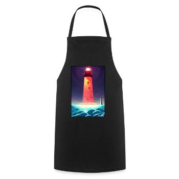 lighthouse sea light North Sea Baltic Sea holiday beach - Cooking Apron - black - Front - AI Model Male 185 dark (185cm)