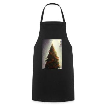 Weinachten Weihnachtsbaum weihnachtlich Winter - Kochschürze - Schwarz - Vorne - AI Model Male 185 dark (185cm)