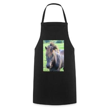 Pferd Pferdeposter - Kochschürze - Schwarz - Vorne - AI Model Male 185 dark (185cm)