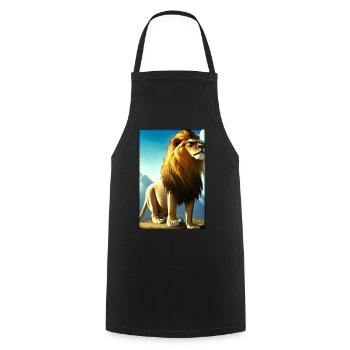 Lunettes de soleil Lion Big Cat Animal sauvage Tête de lion - Tablier de cuisine - noir - Devant - AI Model Male 185 dark (185cm)