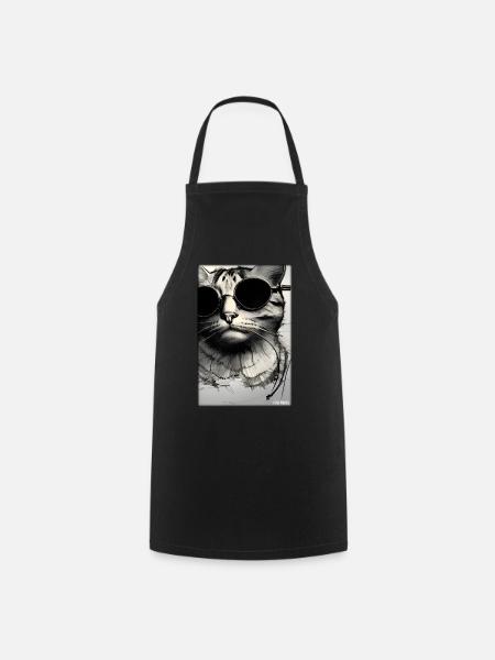 Katze Kater Sonnenbrille Tierwelt Tiere Haustier - Kochschürze - Schwarz