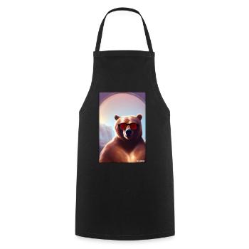 Bear Sunglasses Wildlife Forest Animals Wilderness - Cooking Apron - black - Front - AI Model Male 185 dark (185cm)
