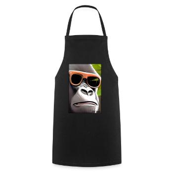 Gorilla Sonnenbrille Tierwelt Waldtier Tiere Wild - Kochschürze - Schwarz - Vorne - AI Model Male 185 dark (185cm)