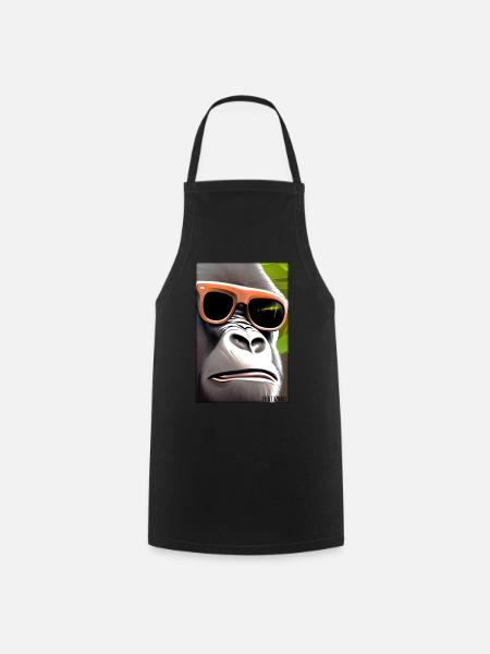 Gorilla Sunglasses Wildlife Forest Animals Wildlife - Cooking Apron - black